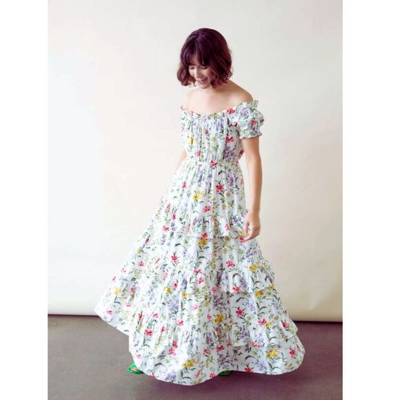 Meadows Bacopa Maxi Dress 2 White Floral NEW - Picture 9 of 9